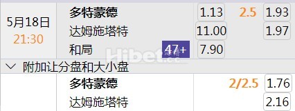 德甲21:30 多特蒙德vs达姆施塔特
